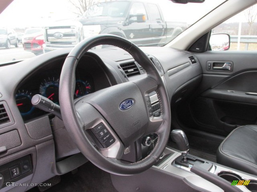 2010 Ford Fusion SEL V6 Charcoal Black Steering Wheel Photo #78795268