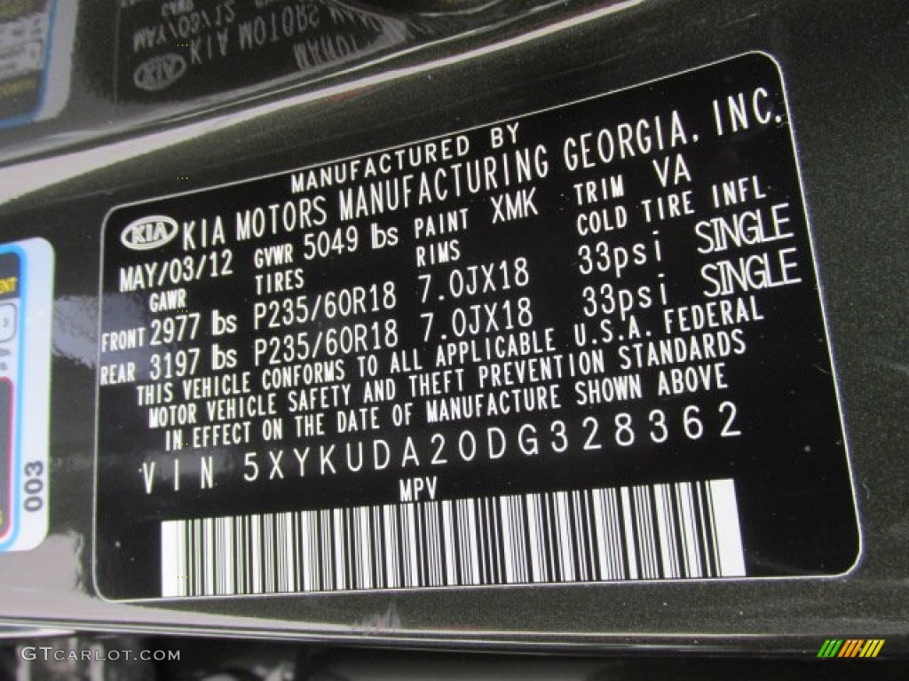 2013 Kia Sorento EX V6 AWD Parts Photos