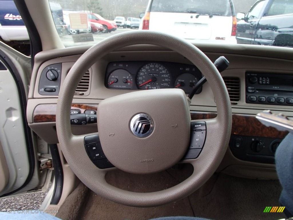 2005 Mercury Grand Marquis GS Medium Parchment Steering Wheel Photo #78796454