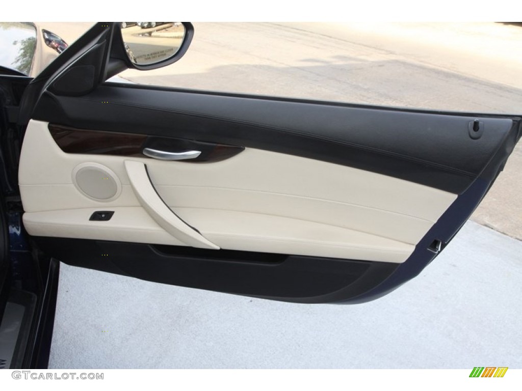 2009 BMW Z4 sDrive35i Roadster Beige Kansas Leather Door Panel Photo #78798584