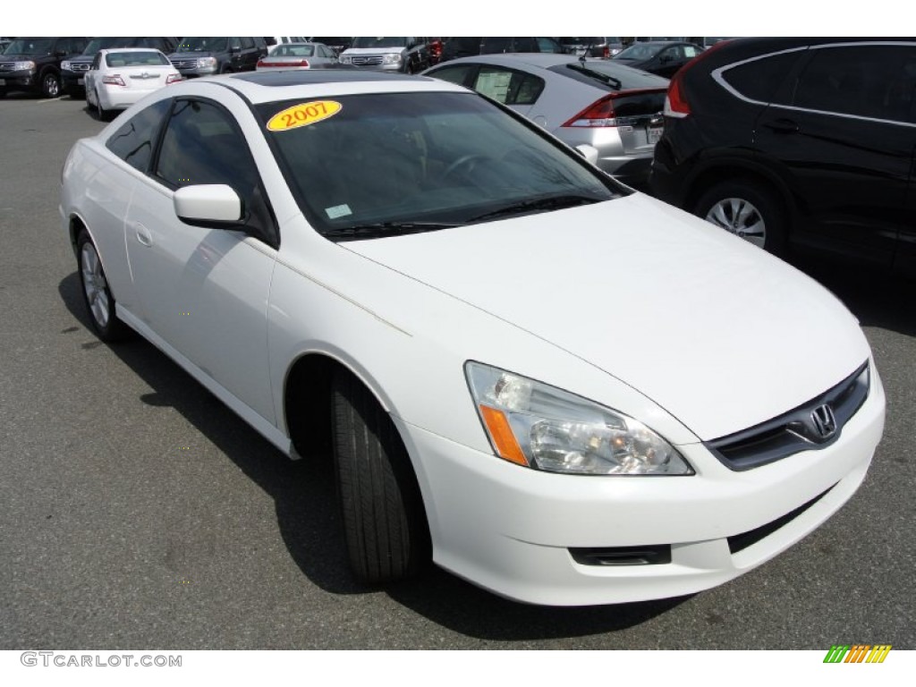 2007 Accord EX V6 Coupe - Taffeta White / Ivory photo #2