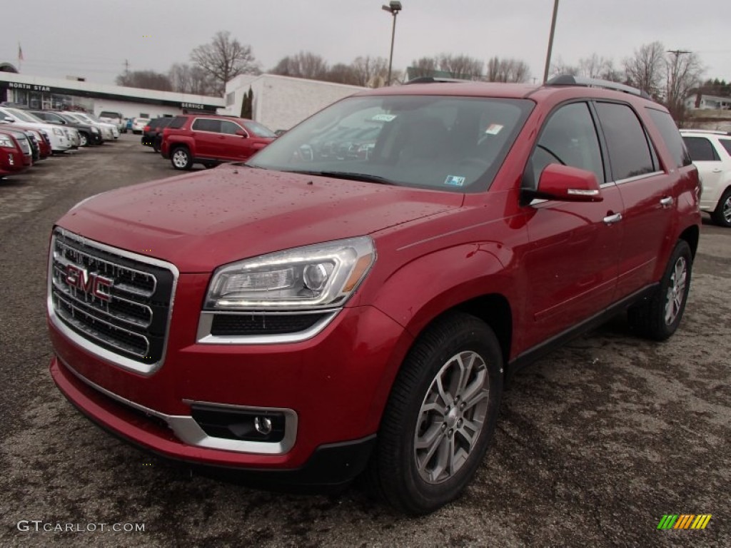 2013 Acadia SLT AWD - Crystal Red Tintcoat / Cocoa Dune photo #2