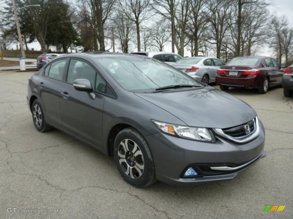 2013 Civic Hybrid Sedan - Polished Metal Metallic / Gray photo #1