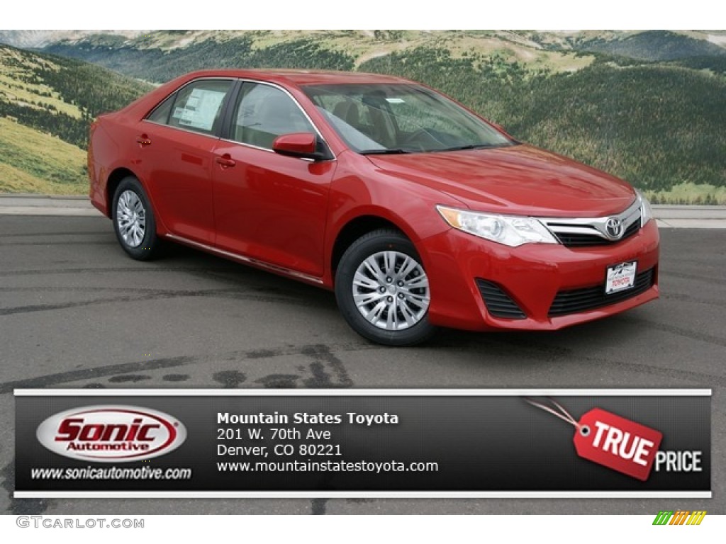 2013 Camry LE - Barcelona Red Metallic / Ivory photo #1