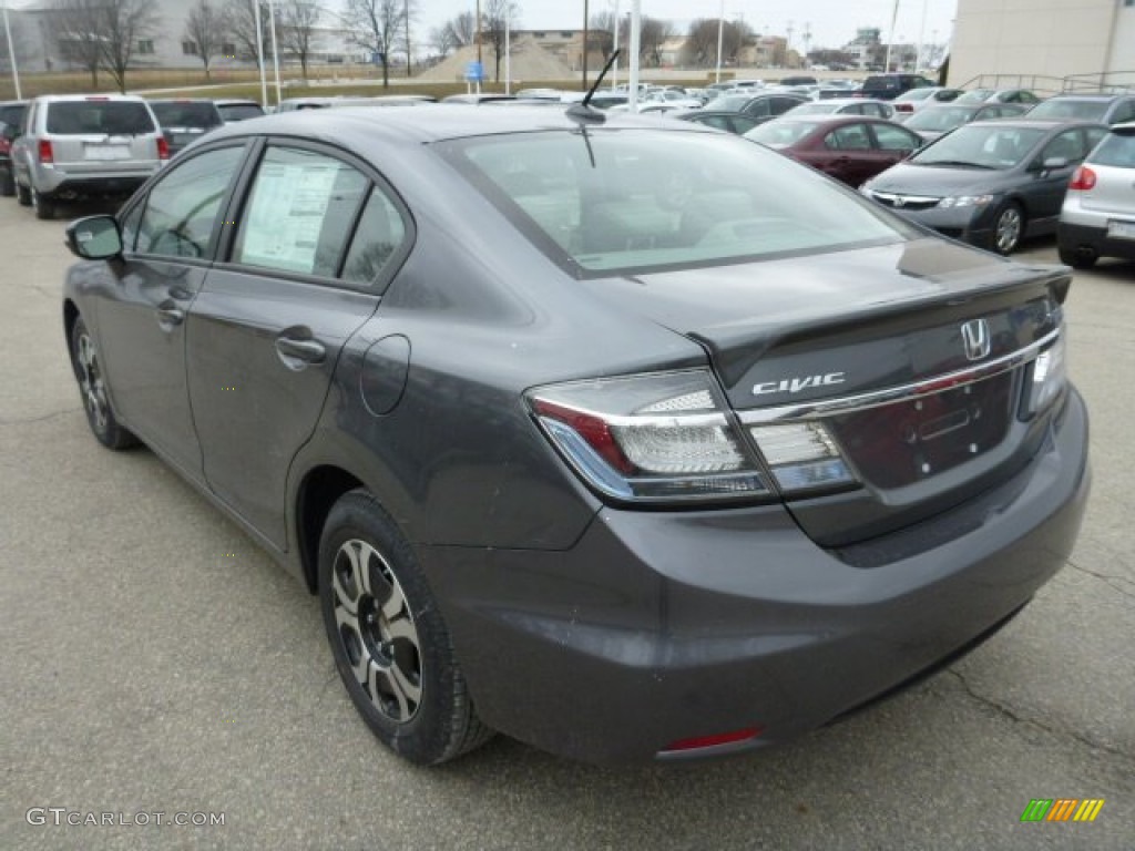 2013 Civic Hybrid Sedan - Polished Metal Metallic / Gray photo #5