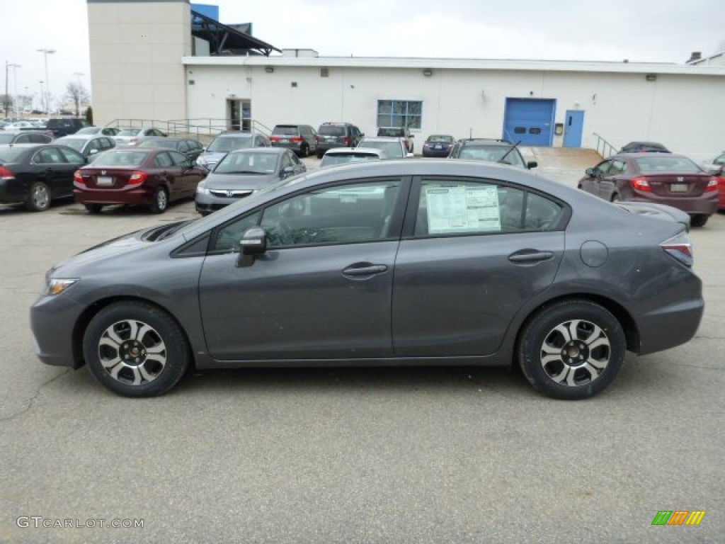 2013 Civic Hybrid Sedan - Polished Metal Metallic / Gray photo #6