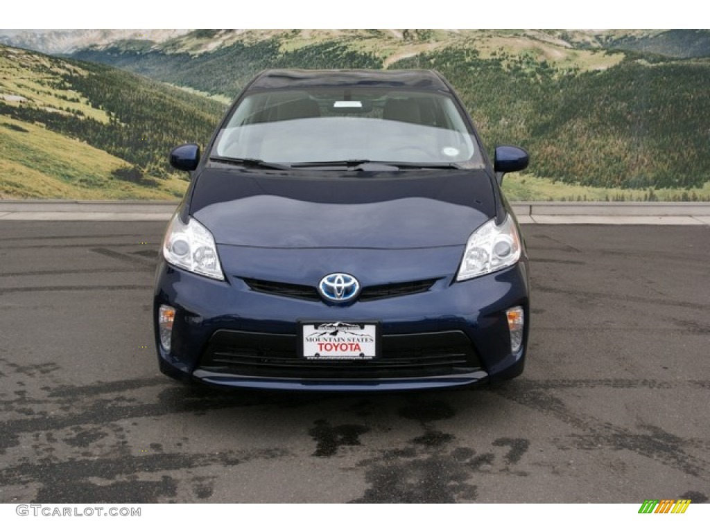 2013 Prius Four Hybrid - Nautical Blue Metallic / Bisque photo #3