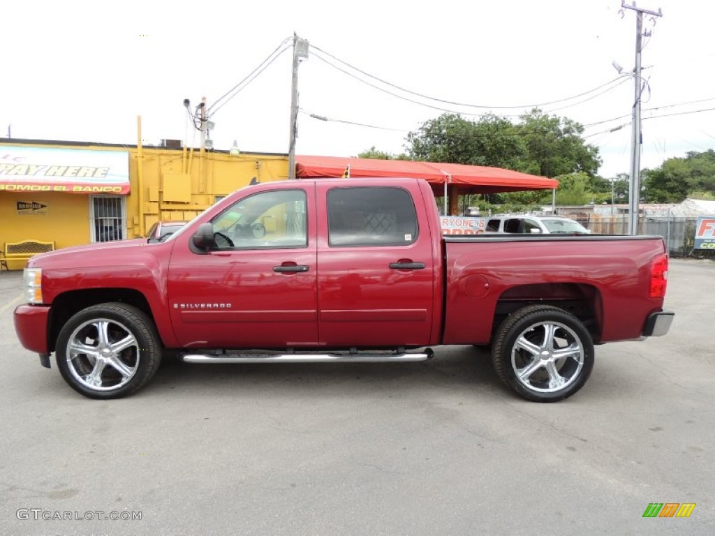 2007 Silverado 1500 LT Crew Cab - Sport Red Metallic / Light Titanium/Ebony Black photo #4