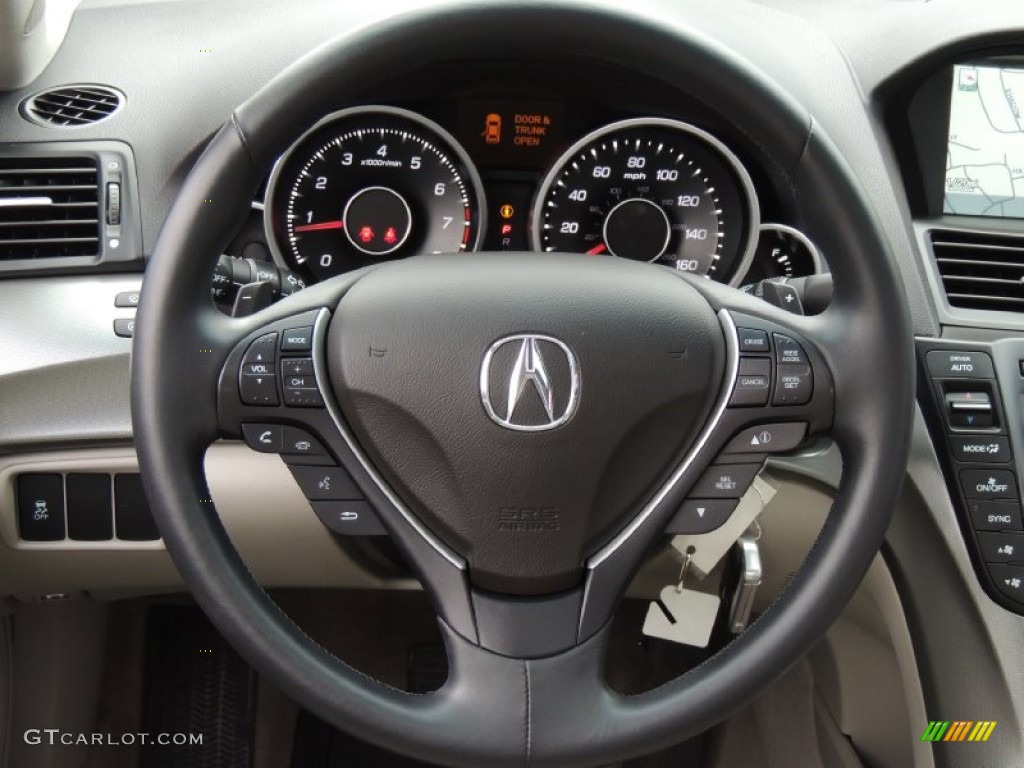 2011 Acura TL 3.5 Technology Taupe Gray Steering Wheel Photo #78811679