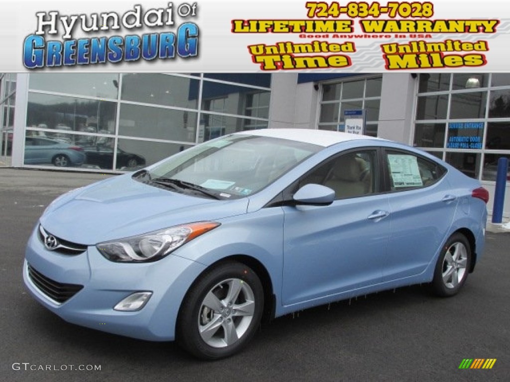 2013 Elantra GLS - Blue Sky Metallic / Beige photo #1