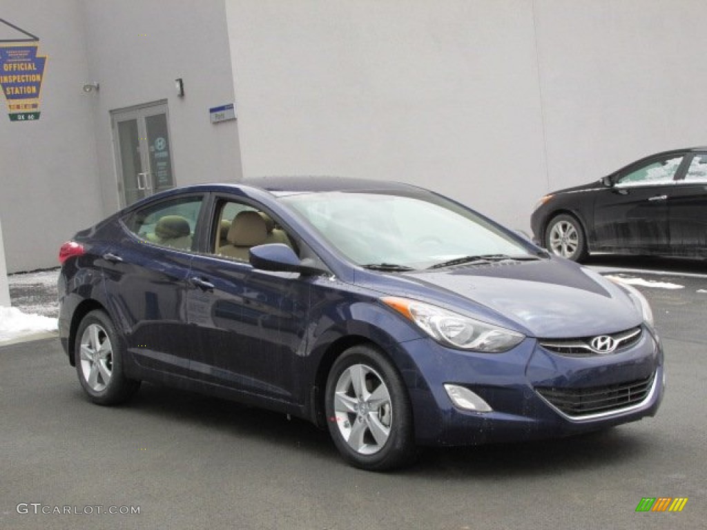 2013 Elantra GLS - Indigo Night / Beige photo #3