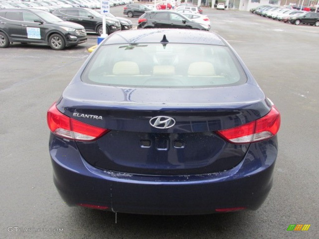 2013 Elantra GLS - Indigo Night / Beige photo #4