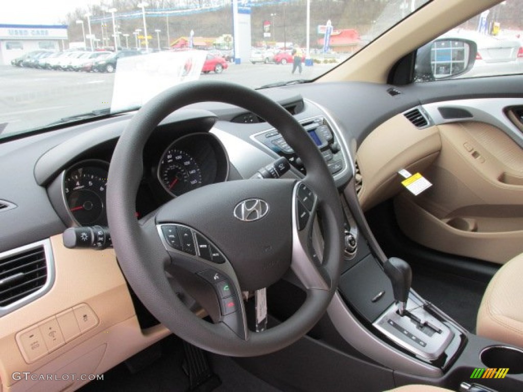 2013 Elantra GLS - Indigo Night / Beige photo #5