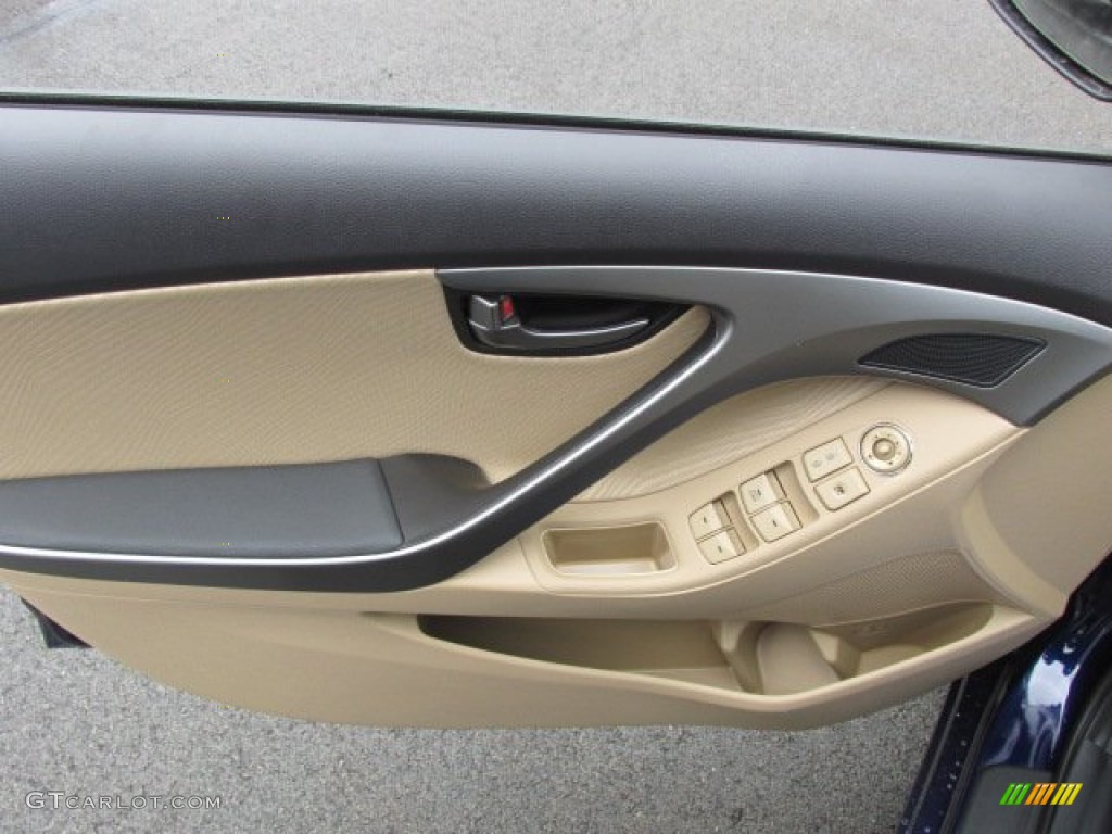 2013 Elantra GLS - Indigo Night / Beige photo #6