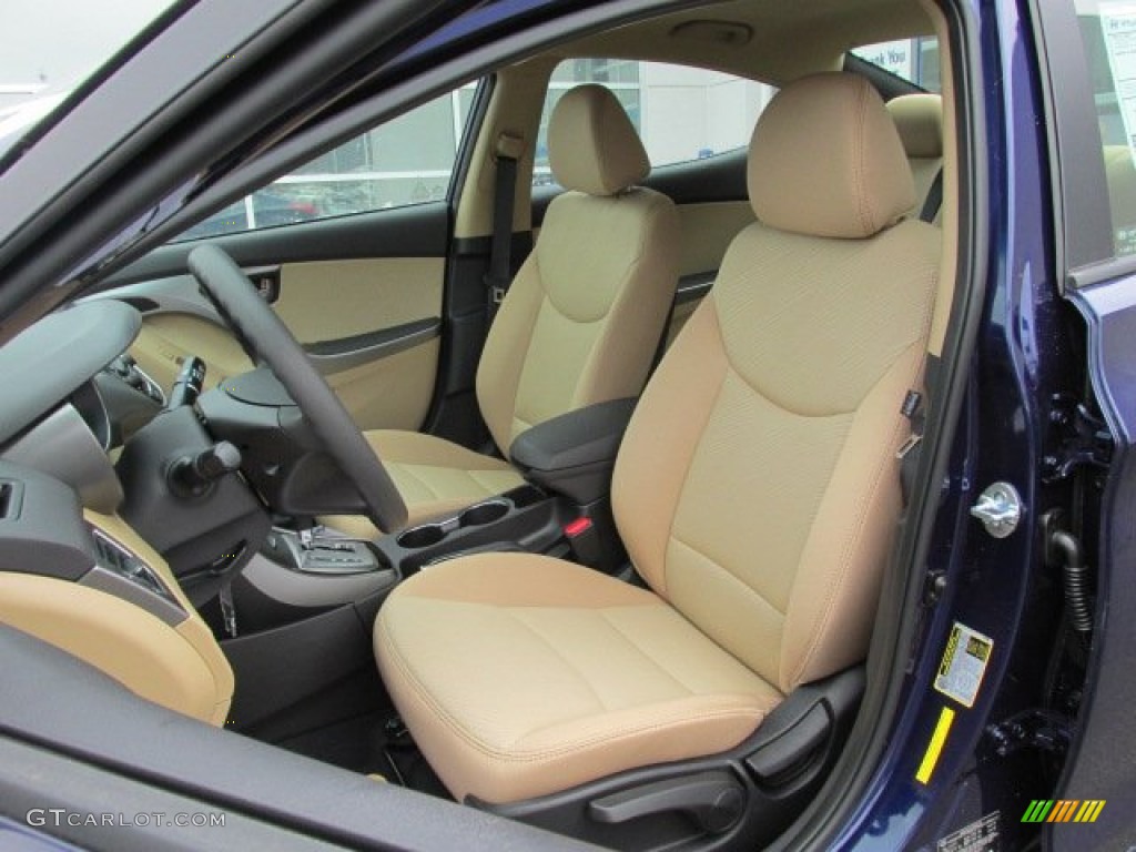 2013 Elantra GLS - Indigo Night / Beige photo #7