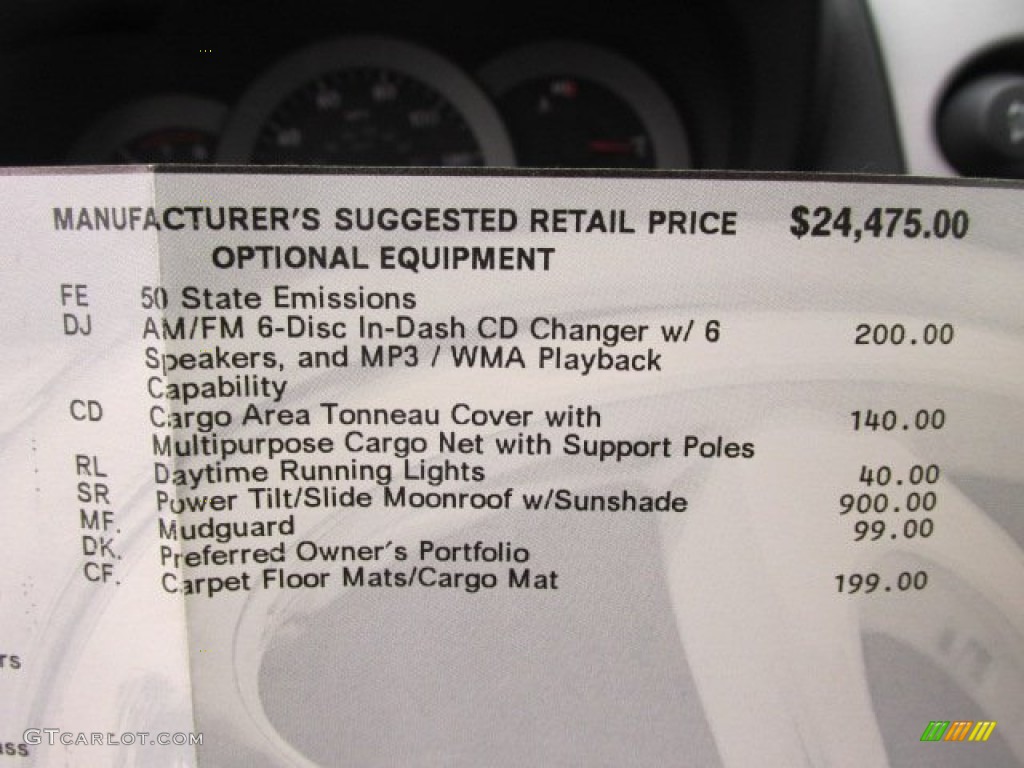 2008 Toyota RAV4 Sport 4WD Window Sticker Photo #78814586