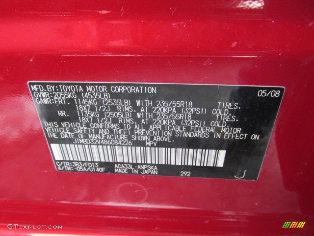 2008 toyota rav4 color codes #2 2008 toyota rav4 color codes #2
