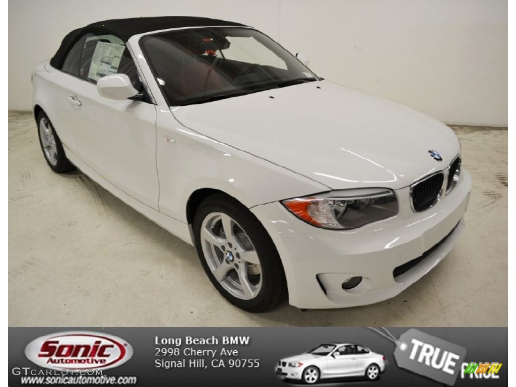 2013 1 Series 128i Convertible - Alpine White / Coral Red photo #1
