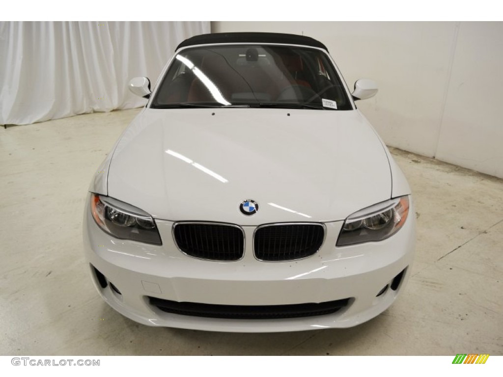 2013 1 Series 128i Convertible - Alpine White / Coral Red photo #5