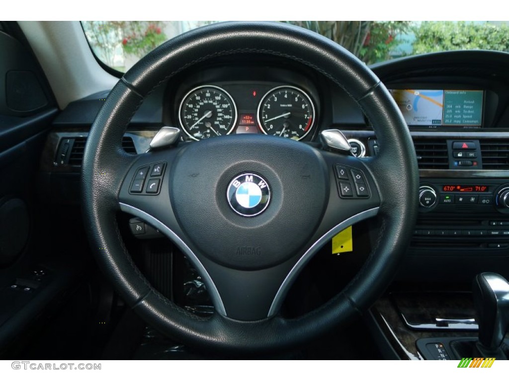 2008 BMW 3 Series 328i Coupe Black Steering Wheel Photo #78815153