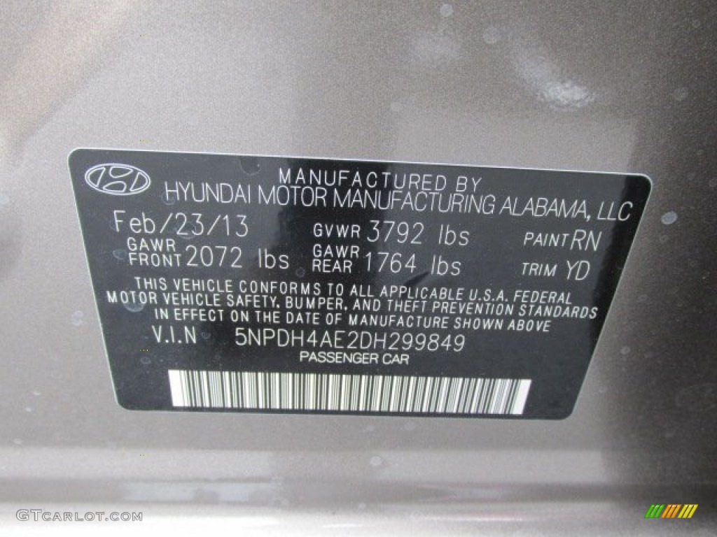 2013 Elantra GLS - Desert Bronze / Beige photo #10