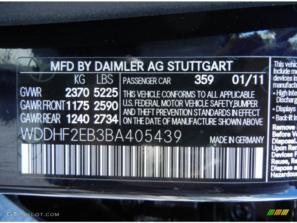 2011 E Color Code 359 for Capri Blue Metallic Photo #78816707
