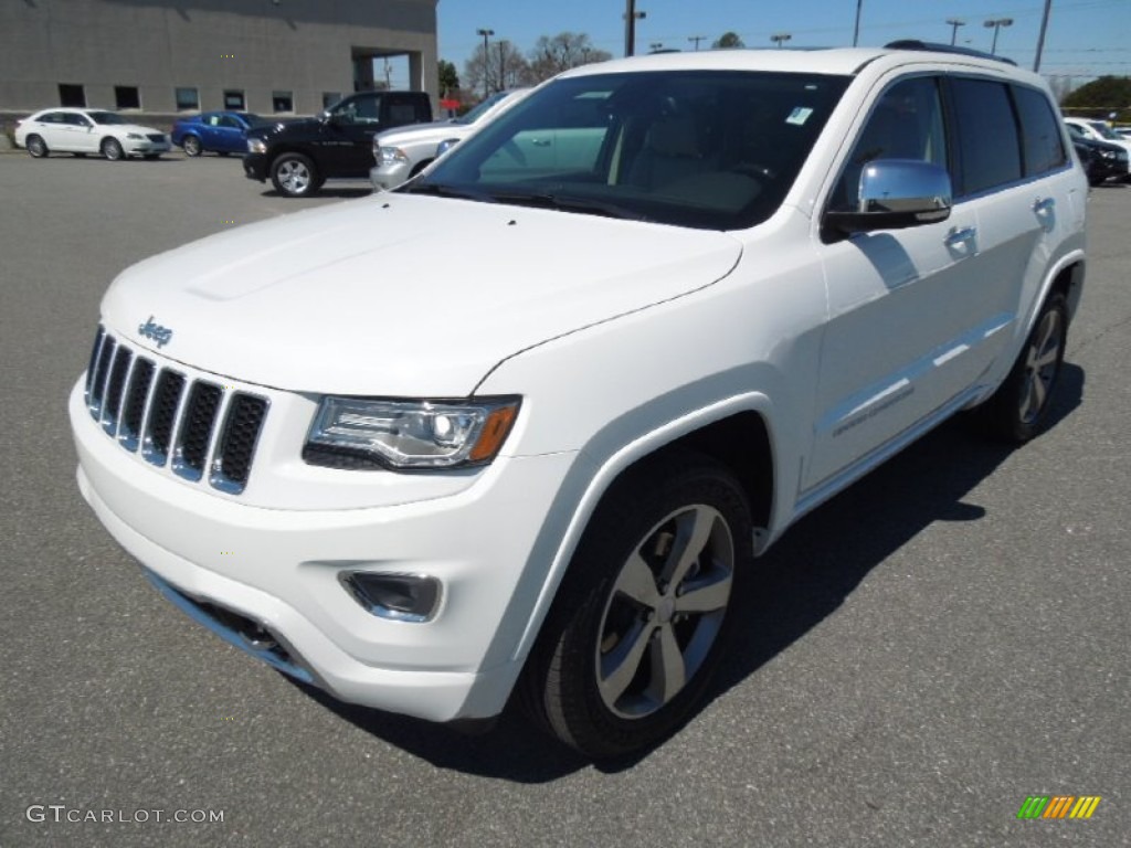 2014 Grand Cherokee Overland 4x4 - Bright White / Overland Nepal Jeep Brown Light Frost photo #1