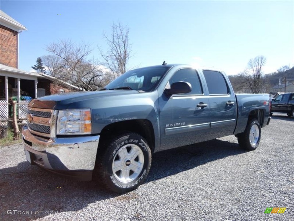 2013 Silverado 1500 LT Crew Cab 4x4 - Blue Granite Metallic / Ebony photo #3