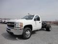 2013 Summit White Chevrolet Silverado 3500HD WT Regular Cab 4x4 Dually Chassis  photo #3