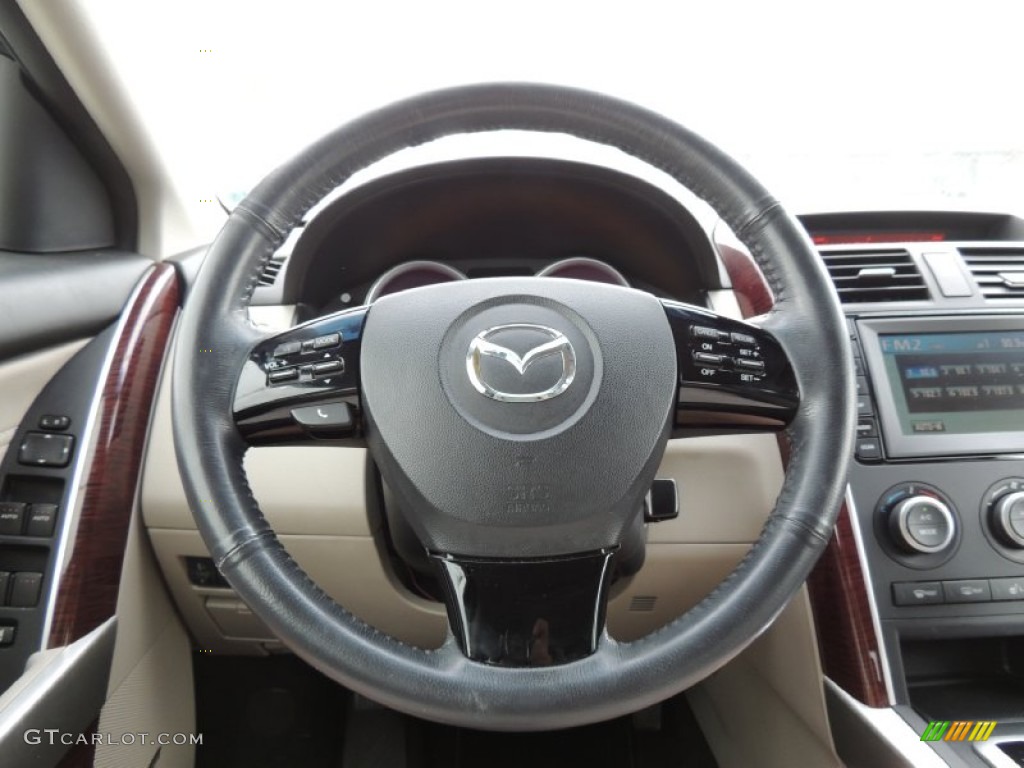 2008 Mazda CX-9 Grand Touring Sand Steering Wheel Photo #78820856