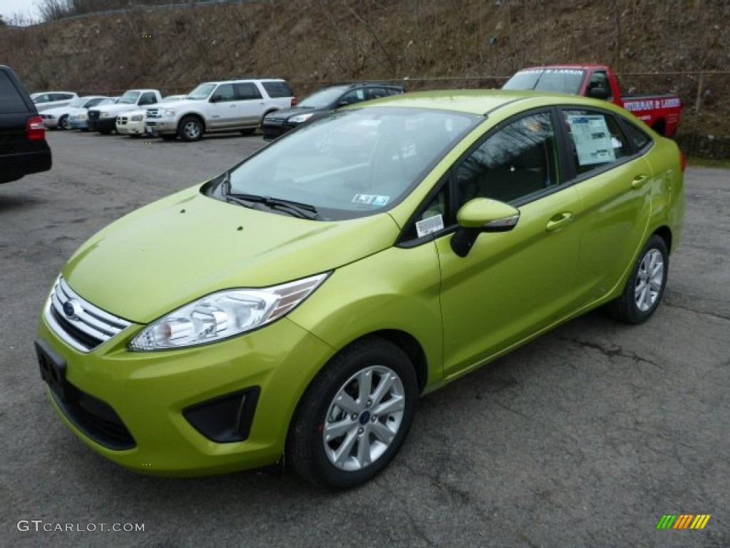 Lime Squeeze 2013 Ford Fiesta SE Sedan Exterior Photo #78822272