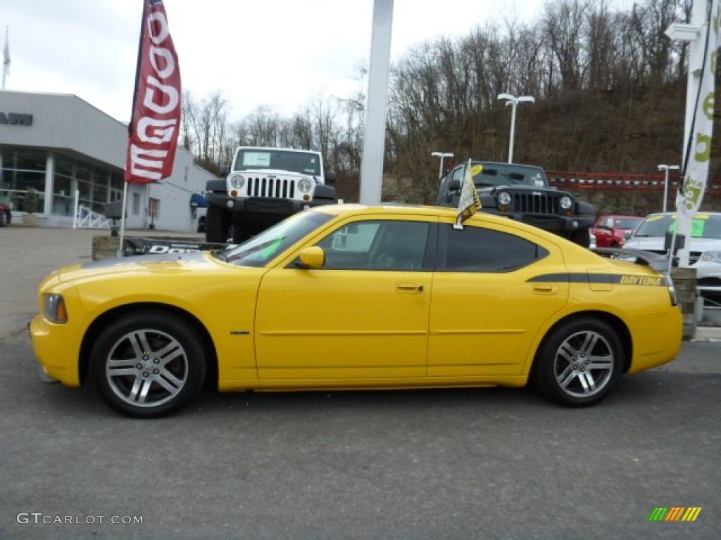 2006 Charger R/T Daytona - Top Banana Yellow / Dark Slate Gray/Light Graystone photo #2