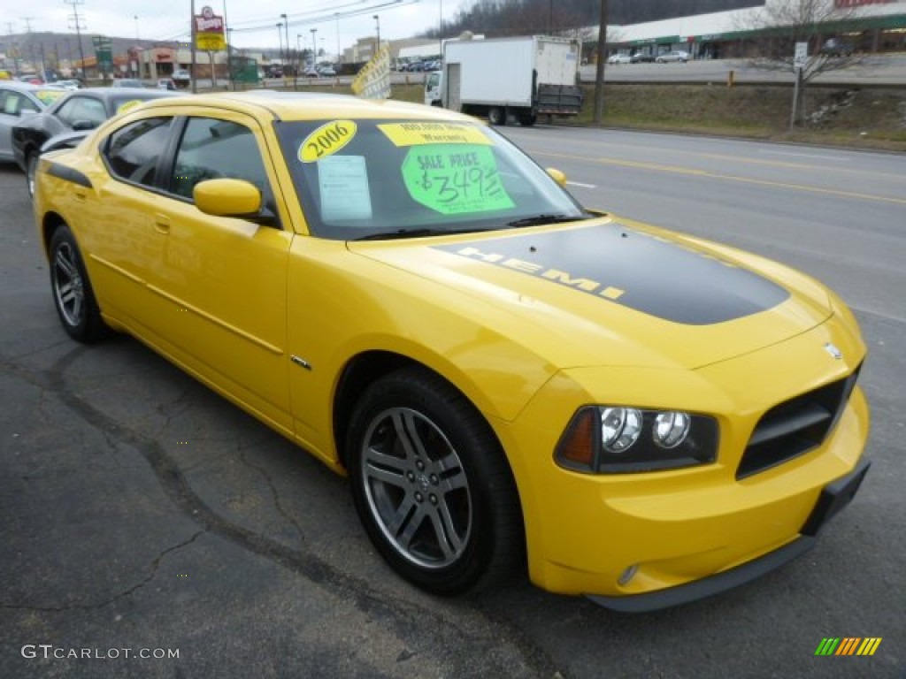 2006 Charger R/T Daytona - Top Banana Yellow / Dark Slate Gray/Light Graystone photo #6