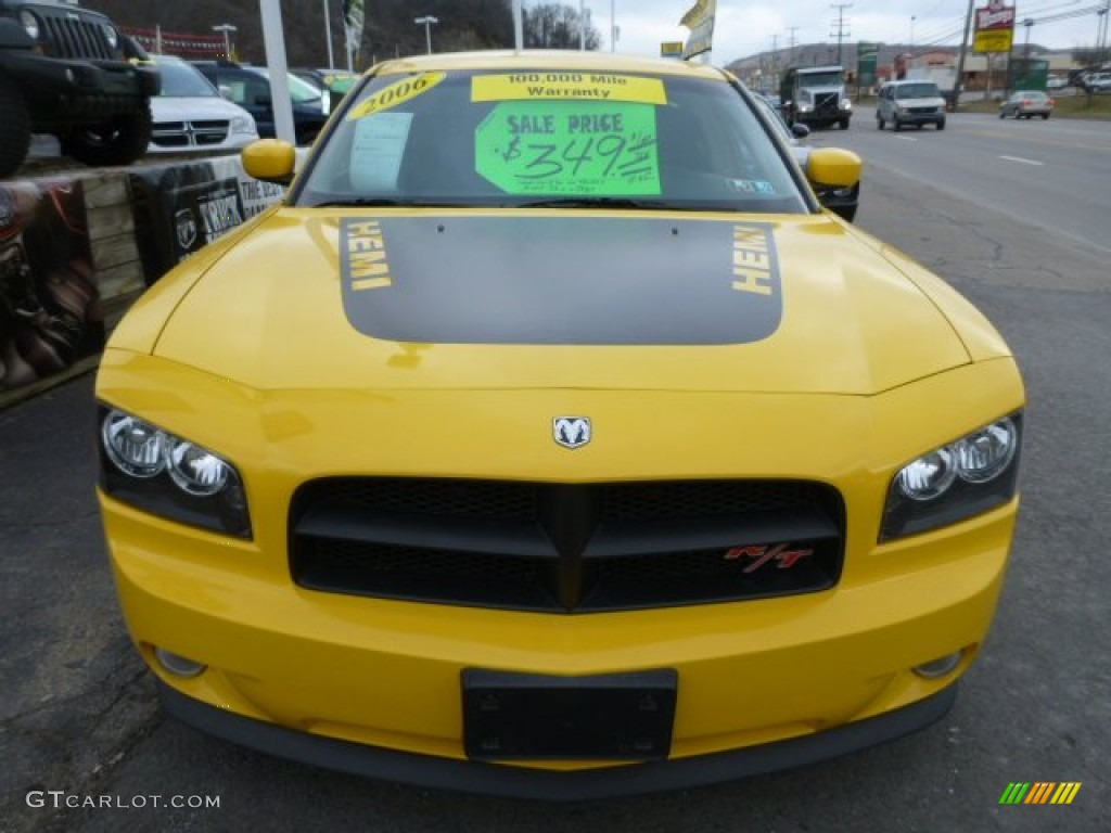 2006 Charger R/T Daytona - Top Banana Yellow / Dark Slate Gray/Light Graystone photo #7