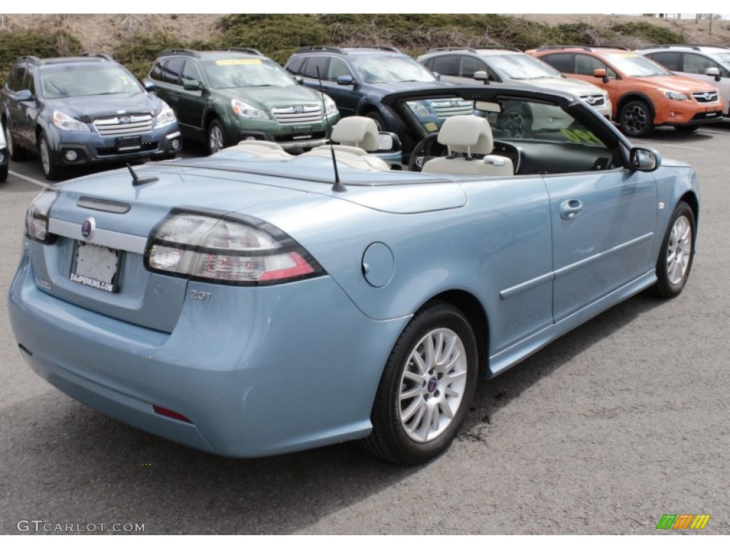 2008 9-3 2.0T Convertible - Ice Blue Metallic / Parchment photo #6