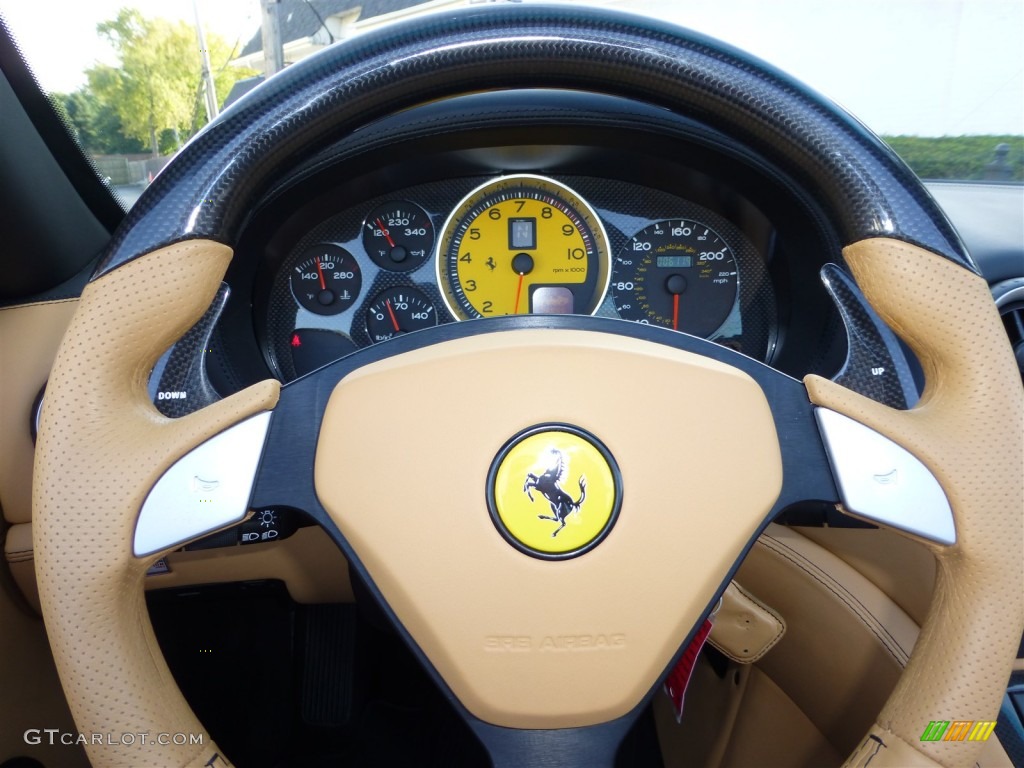 2005 Ferrari 575 Superamerica Roadster F1 Beige Steering Wheel Photo #78830922