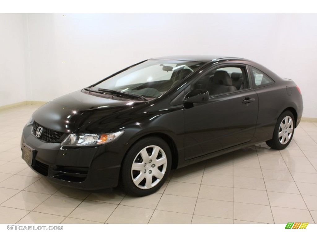 Crystal Black Pearl 2010 Honda Civic LX Coupe Exterior Photo #78831675