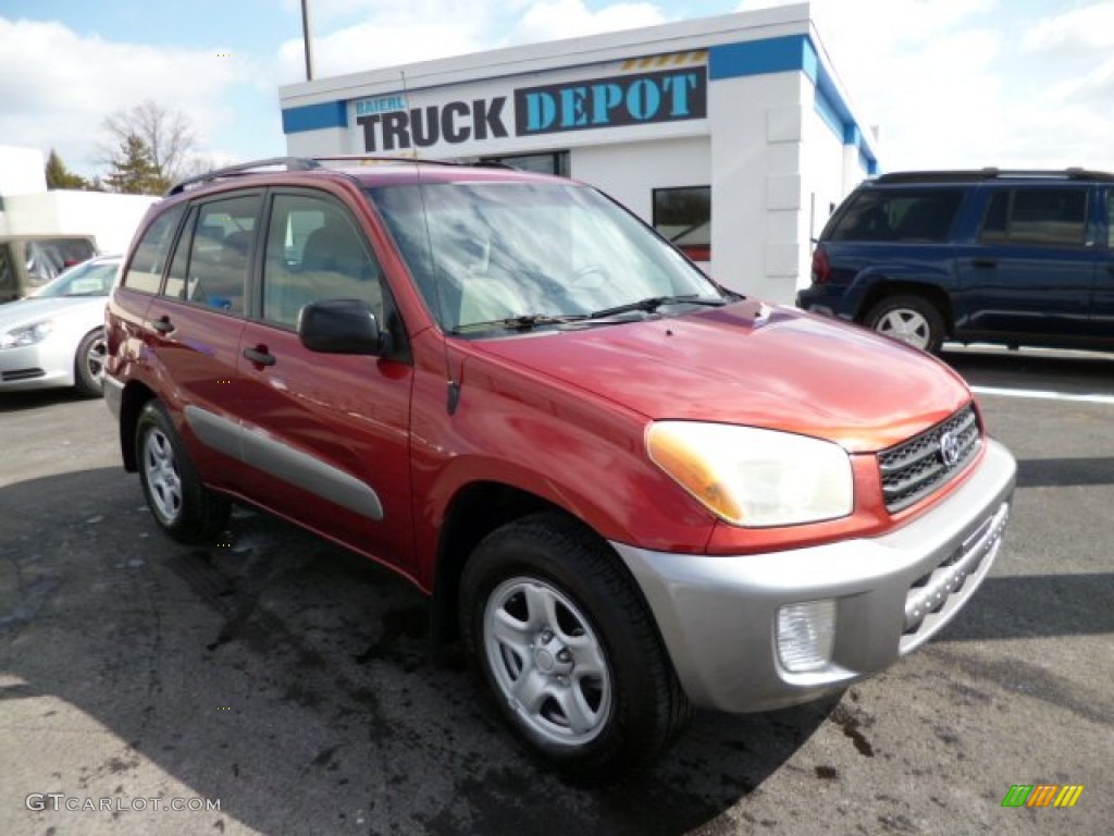 2002 RAV4 4WD - Impulse Red / Taupe photo #1