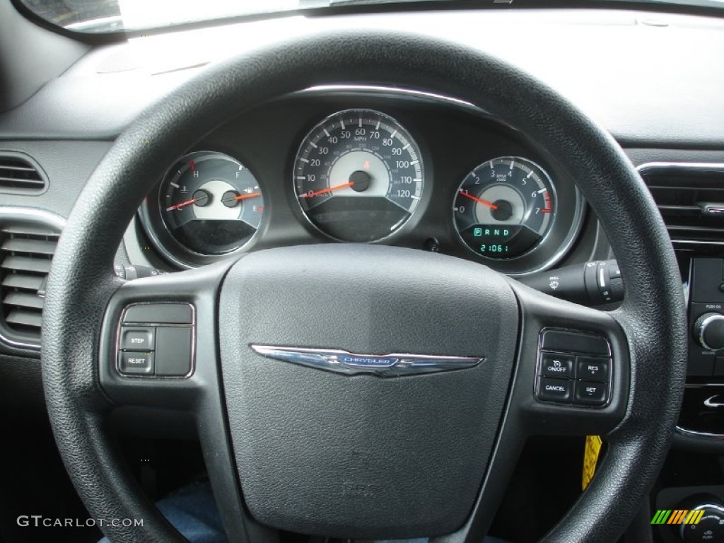 2012 Chrysler 200 LX Sedan Black Steering Wheel Photo #78835706