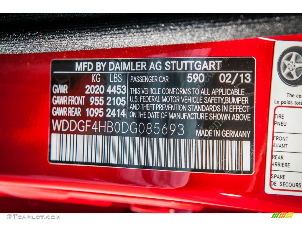 2013 C Color Code 590 for Mars Red Photo #78839295