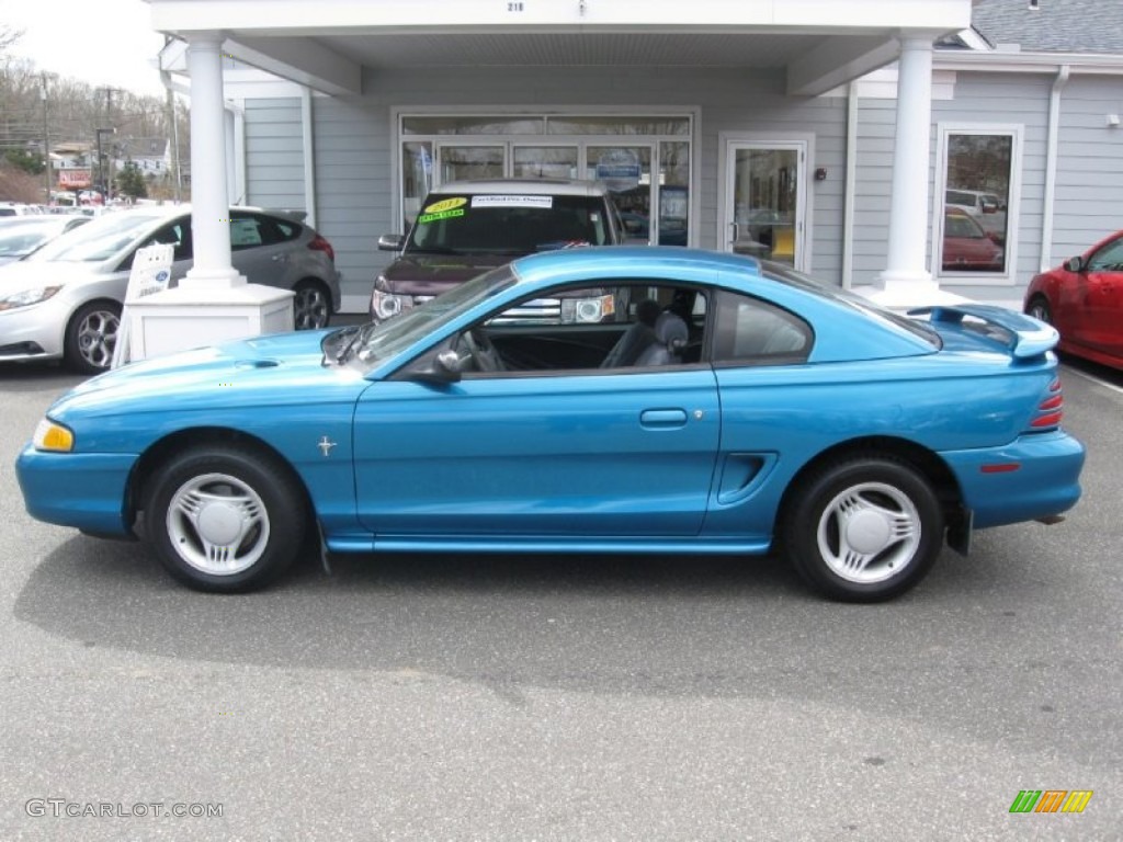 Bright Blue Metallic 1994 Ford Mustang V6 Coupe Exterior Photo #78840735