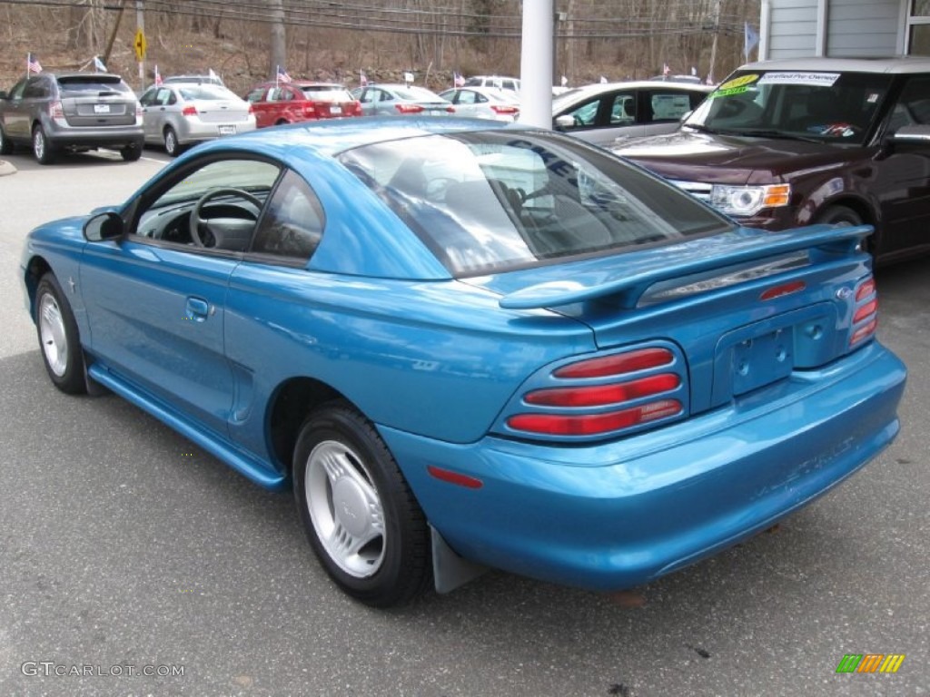 1994 Mustang V6 Coupe - Bright Blue Metallic / Grey photo #5