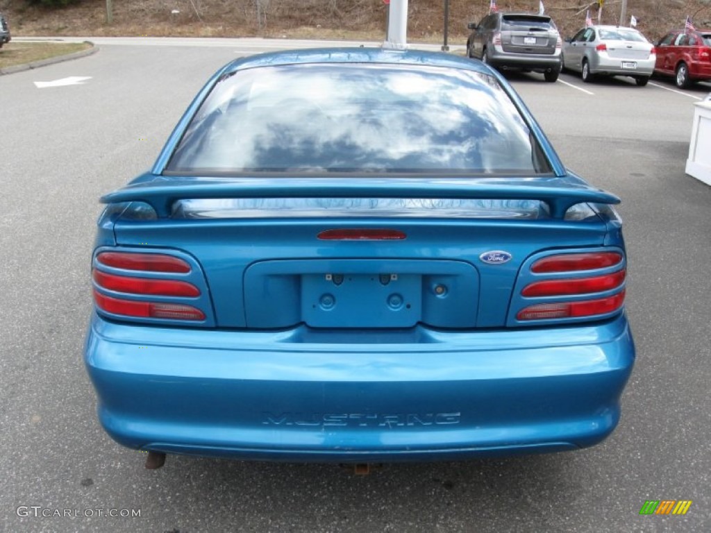1994 Mustang V6 Coupe - Bright Blue Metallic / Grey photo #6