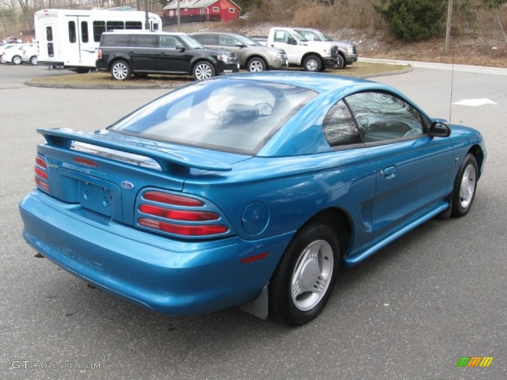 1994 Mustang V6 Coupe - Bright Blue Metallic / Grey photo #7