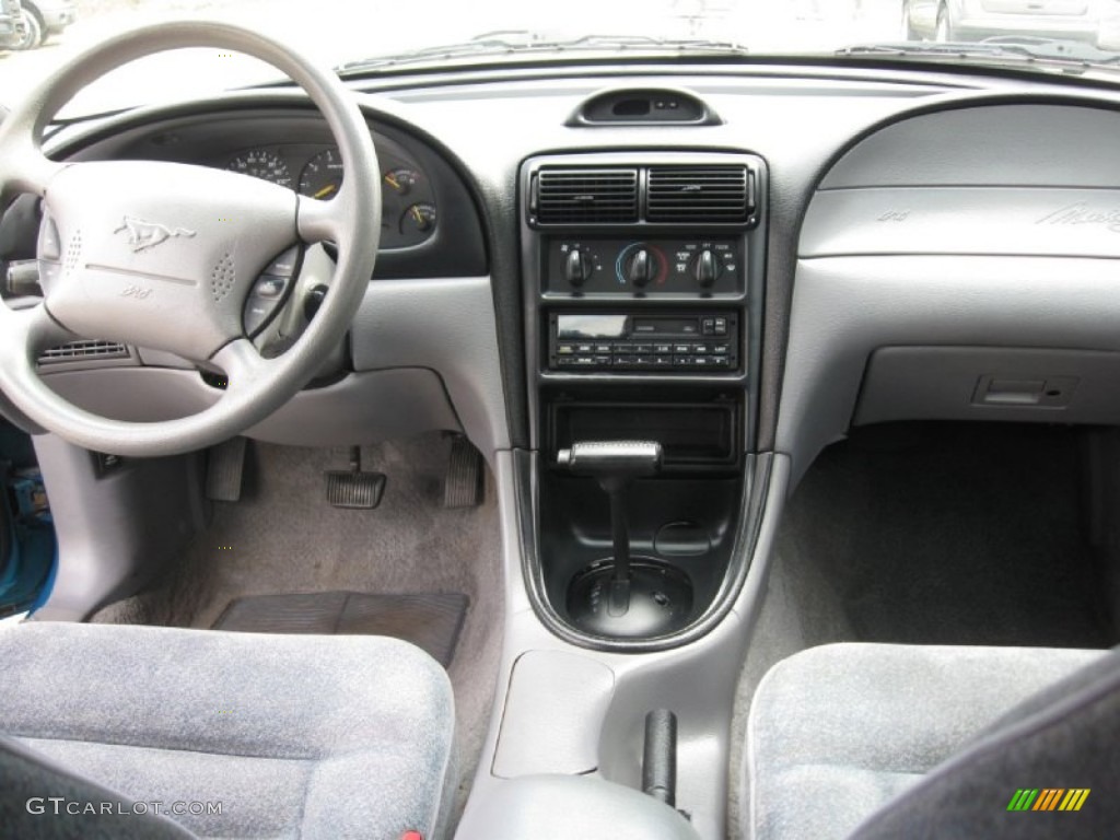 1994 Mustang V6 Coupe - Bright Blue Metallic / Grey photo #11