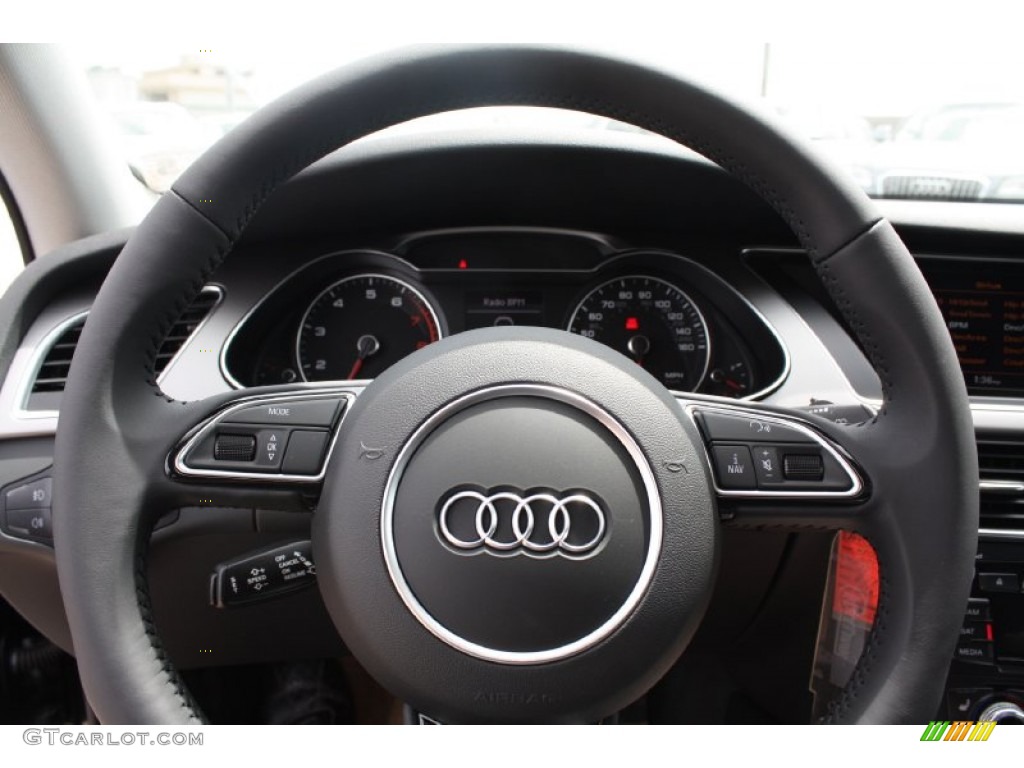 2013 Audi A4 2.0T quattro Sedan Black Steering Wheel Photo #78842787