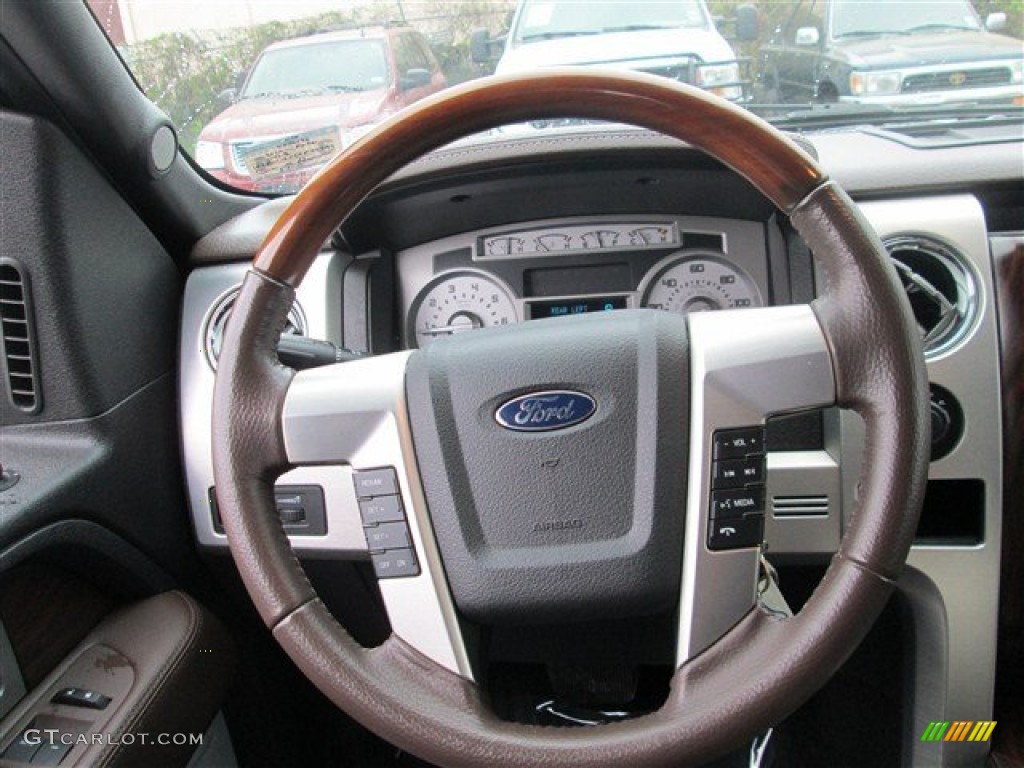 2010 Ford F150 Platinum SuperCrew 4x4 Sienna Brown Leather/Black Steering Wheel Photo #78844225