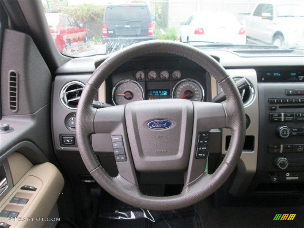 2010 Ford F150 XLT SuperCrew 4x4 Tan Steering Wheel Photo #78848876