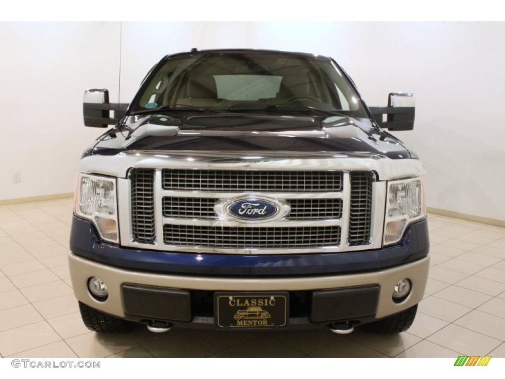 2009 F150 Lariat SuperCrew 4x4 - Dark Blue Pearl Metallic / Camel/Tan photo #2