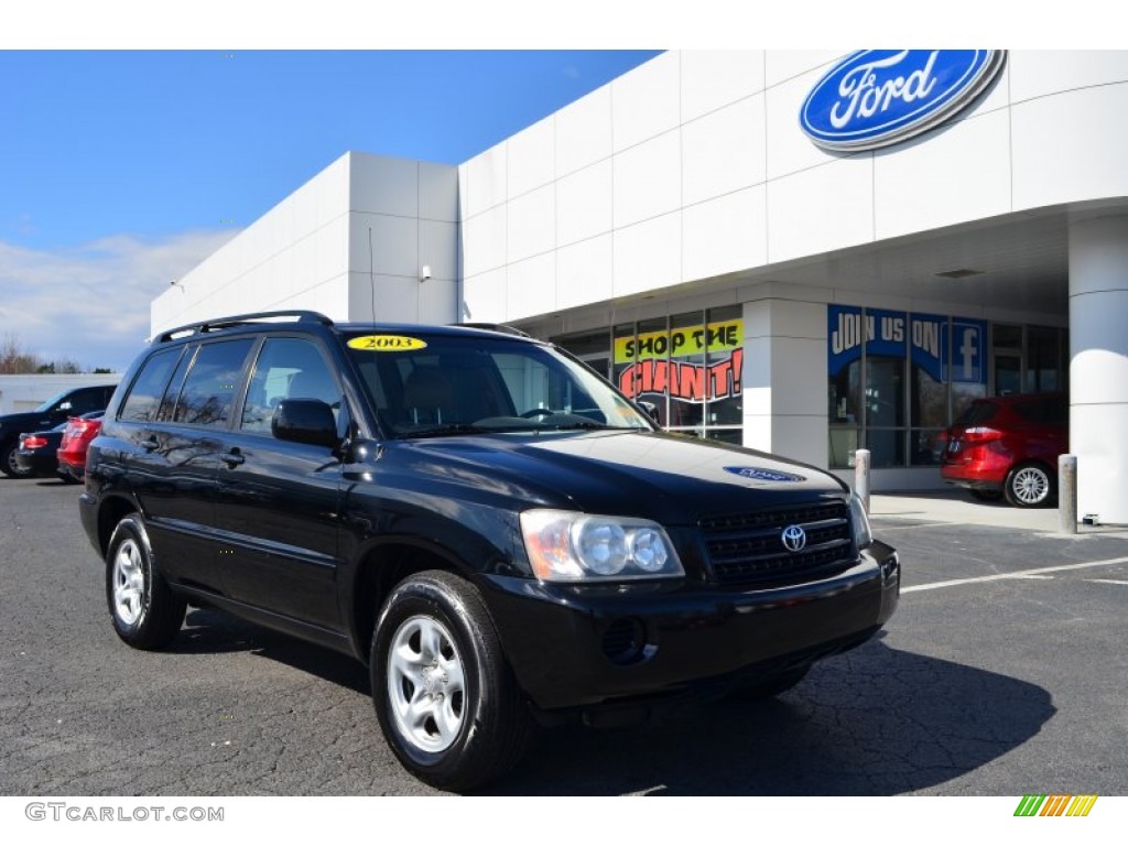 Black 2003 Toyota Highlander V6 Exterior Photo #78854134